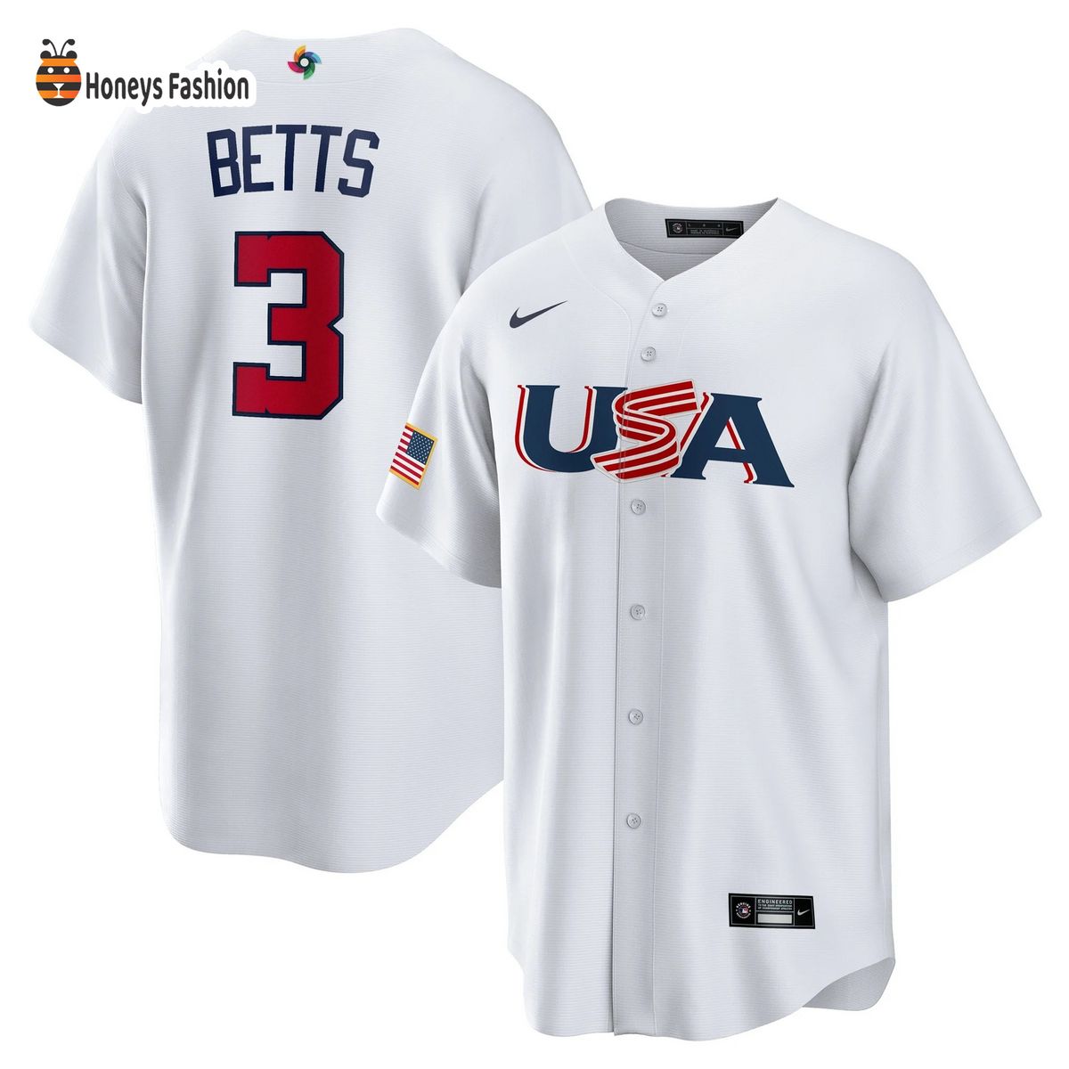 USA Baseball Mookie Betts Nike White 2023 World Baseball Jersey
