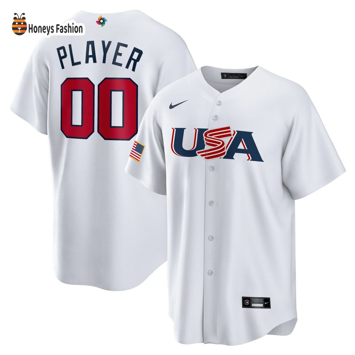 USA Baseball Nike White 2023 World Custom Baseball Jersey