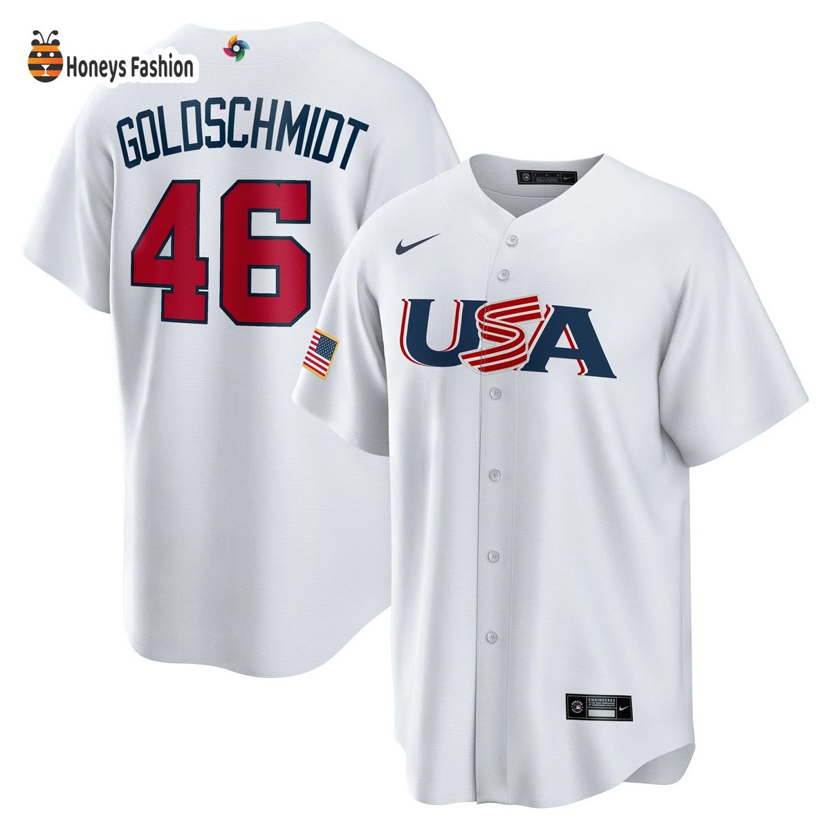 USA Baseball Paul Goldschmidt Nike White 2023 World Baseball Jersey