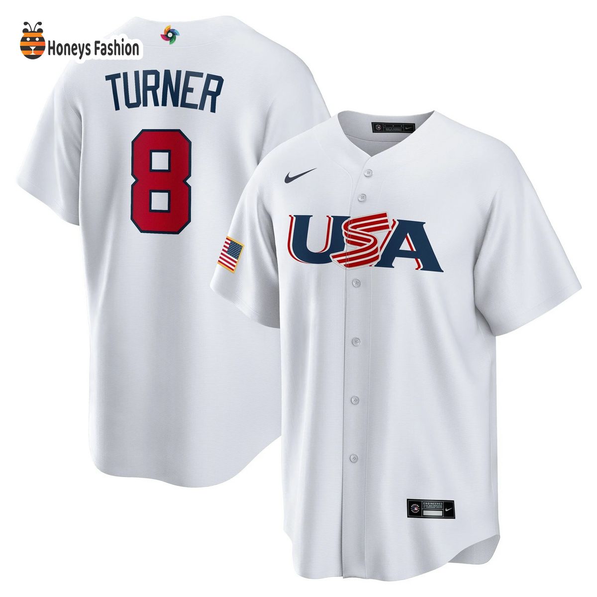 USA Baseball Trea Turner Nike White 2023 World Baseball Jersey