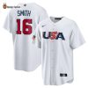 USA Baseball Will Smith Nike White 2023 World Baseball Jersey