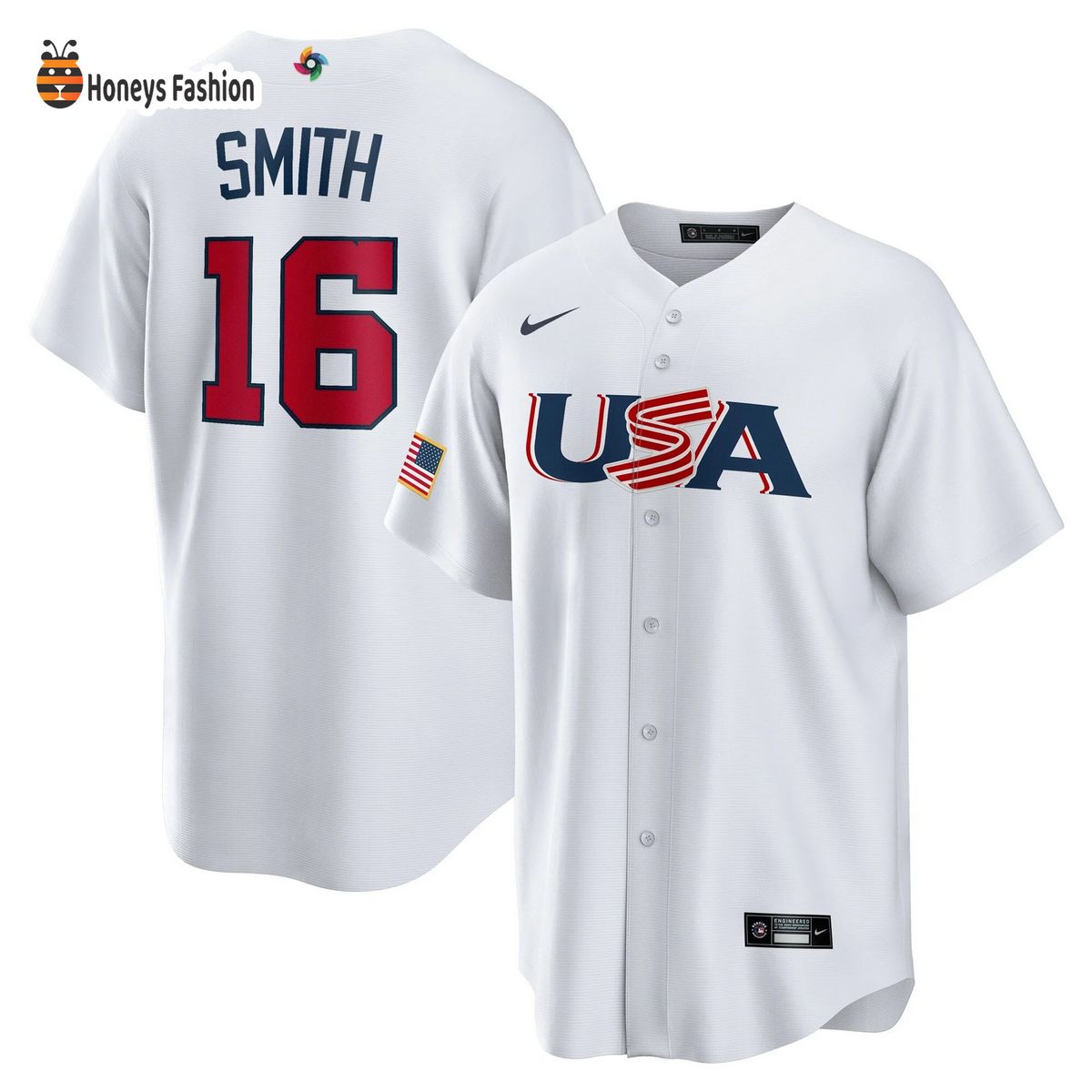 USA Baseball Will Smith Nike White 2023 World Baseball Jersey