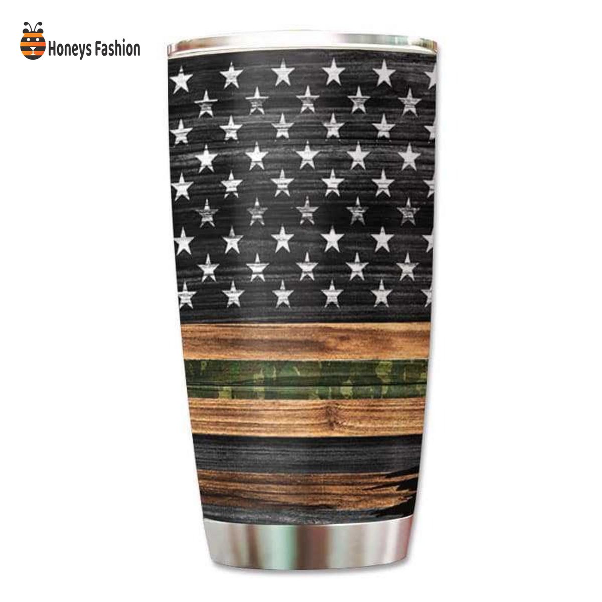 Vasquez Half Camouflage Flag Army Soldier Personalized Tumbler