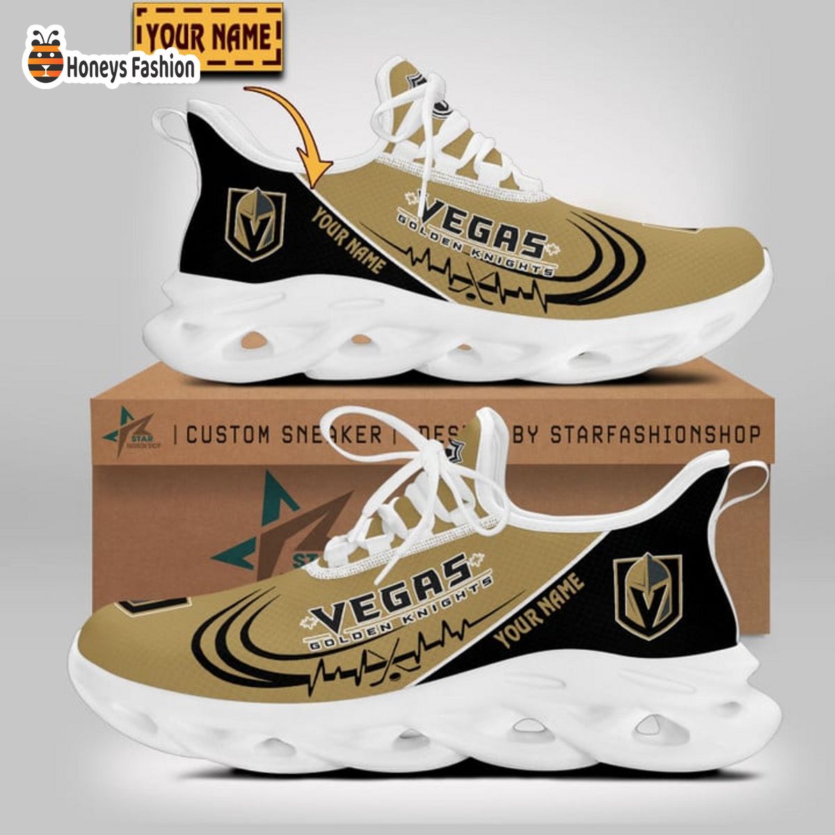 Vegas Golden Knights NHL Custom Name Max Soul Sneaker