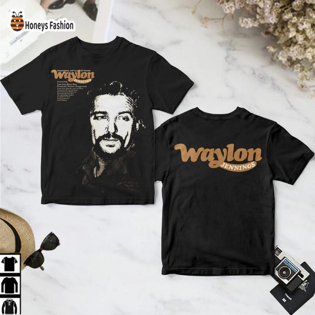 Waylon Jennings Lonesome On'ry and Mean Album Cover Shirt