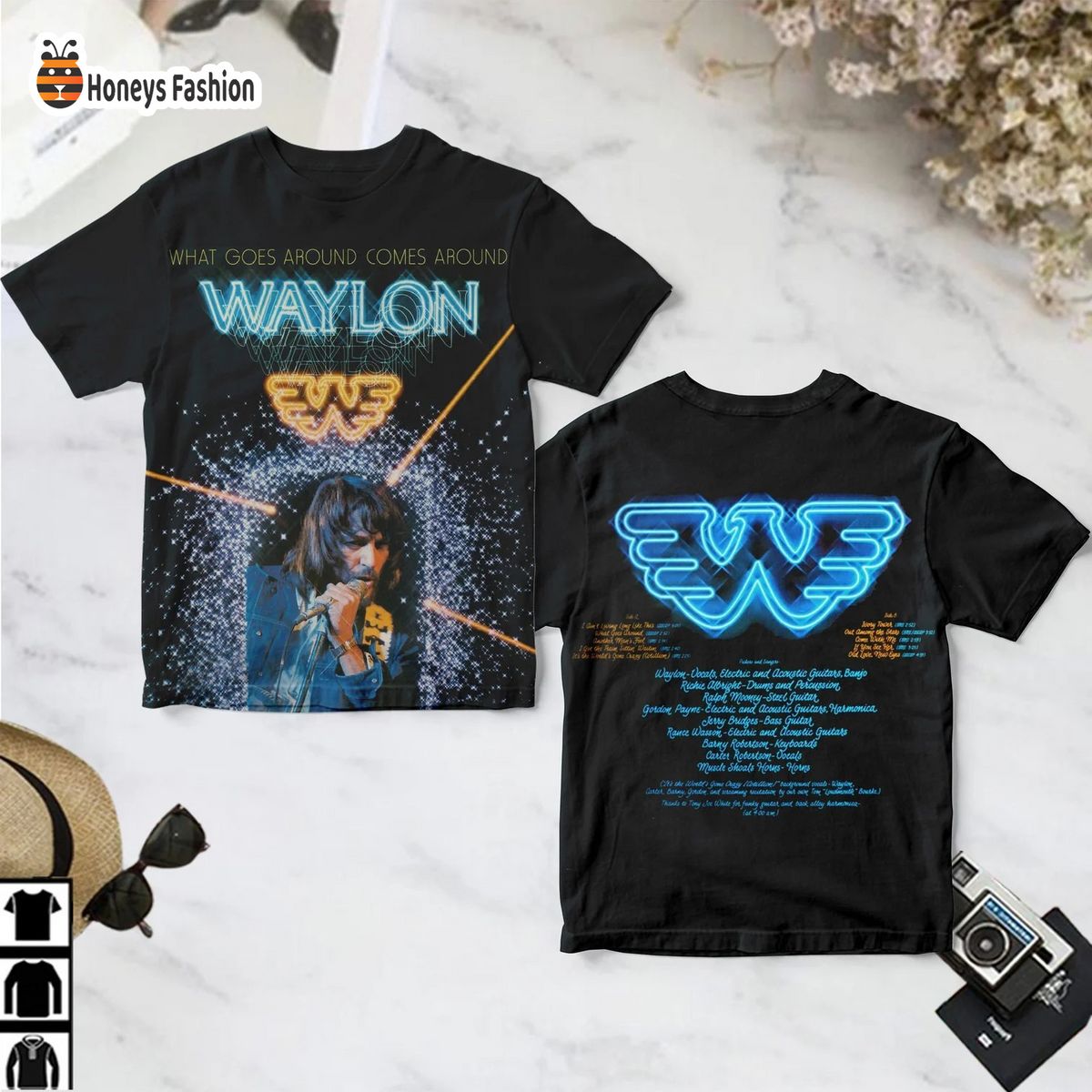 Waylon Jennings What Goes Around Comes Around Album Cover Shirt