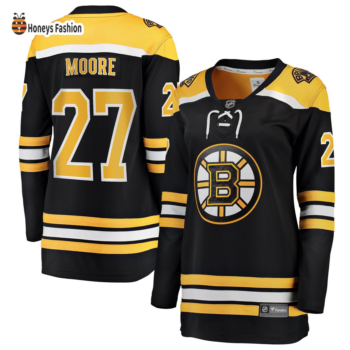 Women’s Boston Bruins John Moore Black Home Breakaway Hockey Jersey