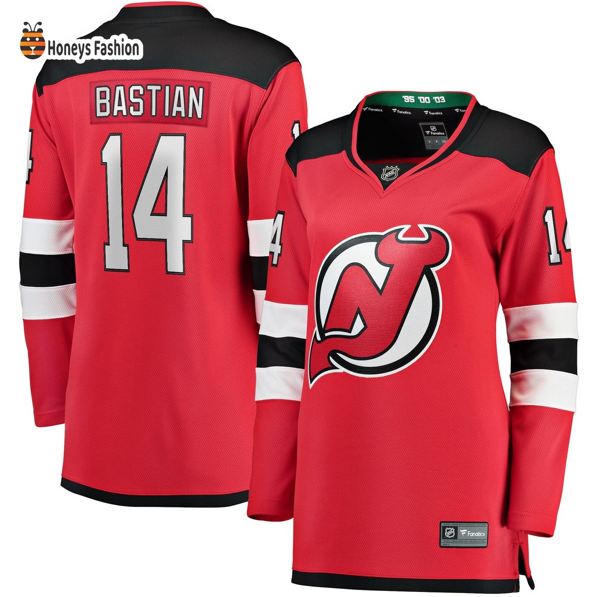 Women’s New Jersey Devils Nathan Bastian Red Home Team Breakaway Player Jersey