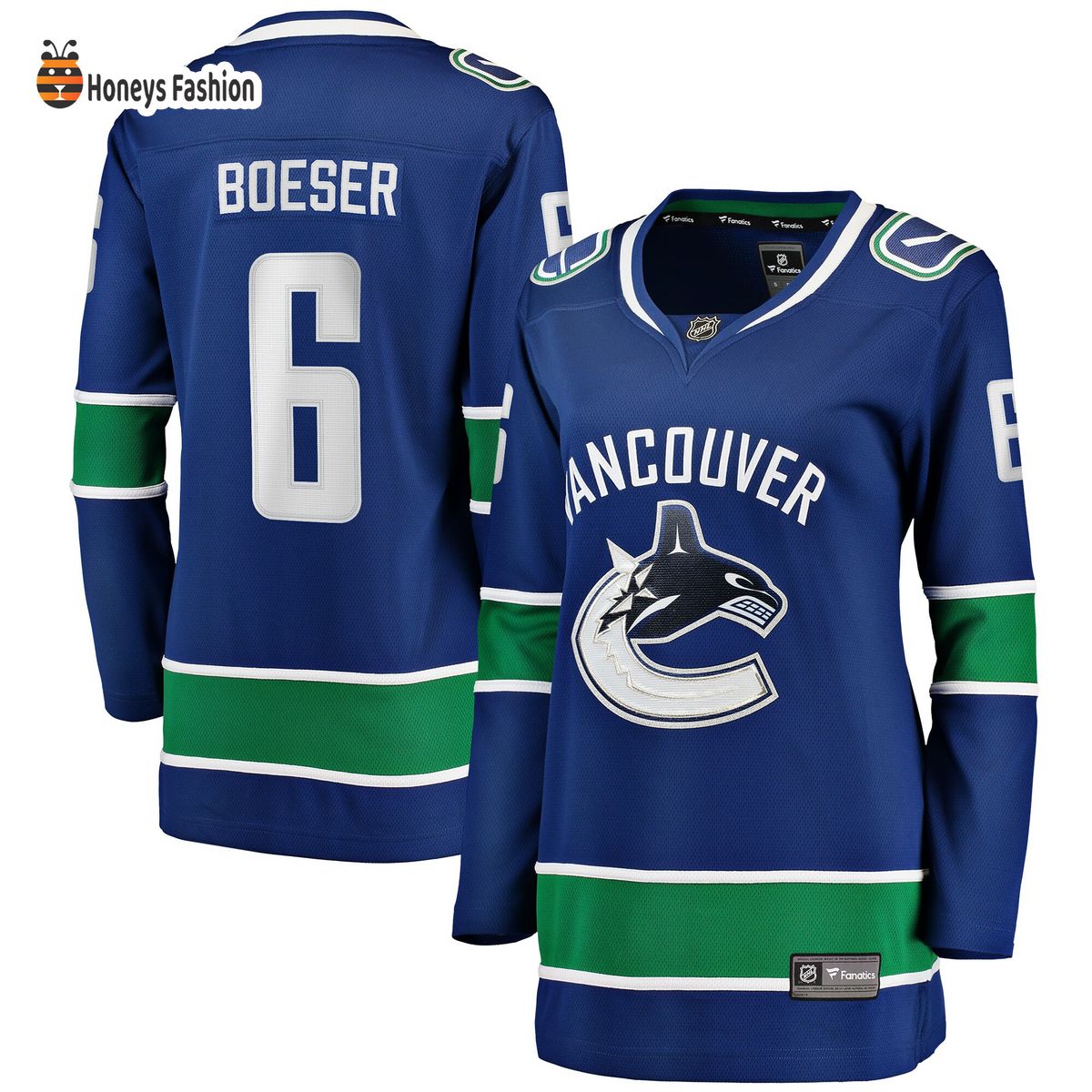 Women’s Vancouver Canucks Brock Boeser Blue Home Breakaway Hockey Jersey