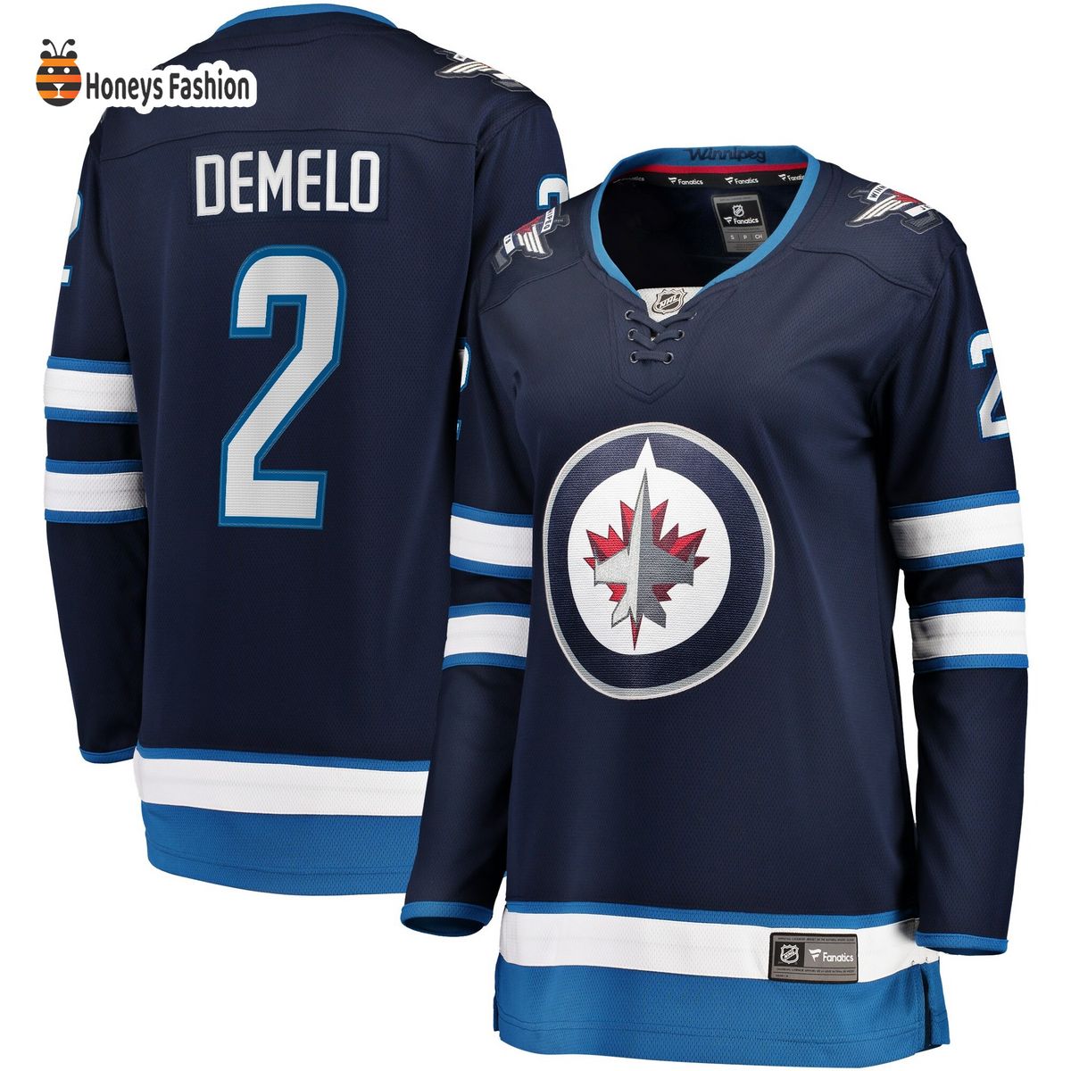 Women’s Winnipeg Jets Dylan DeMelo Navy Home Breakaway Player Jersey