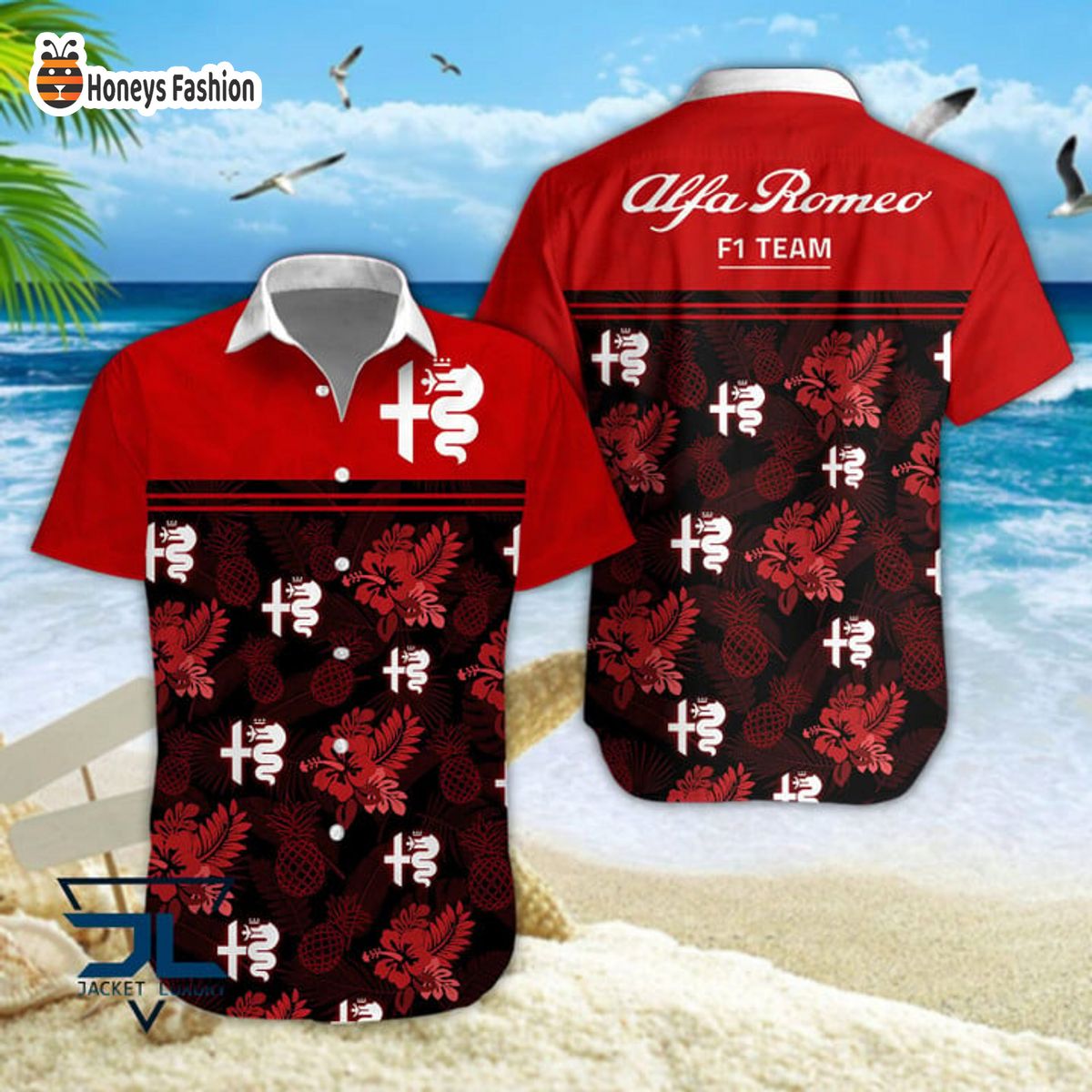Alfa Romeo F1 Team Hibiscus Hawaiian Shirt
