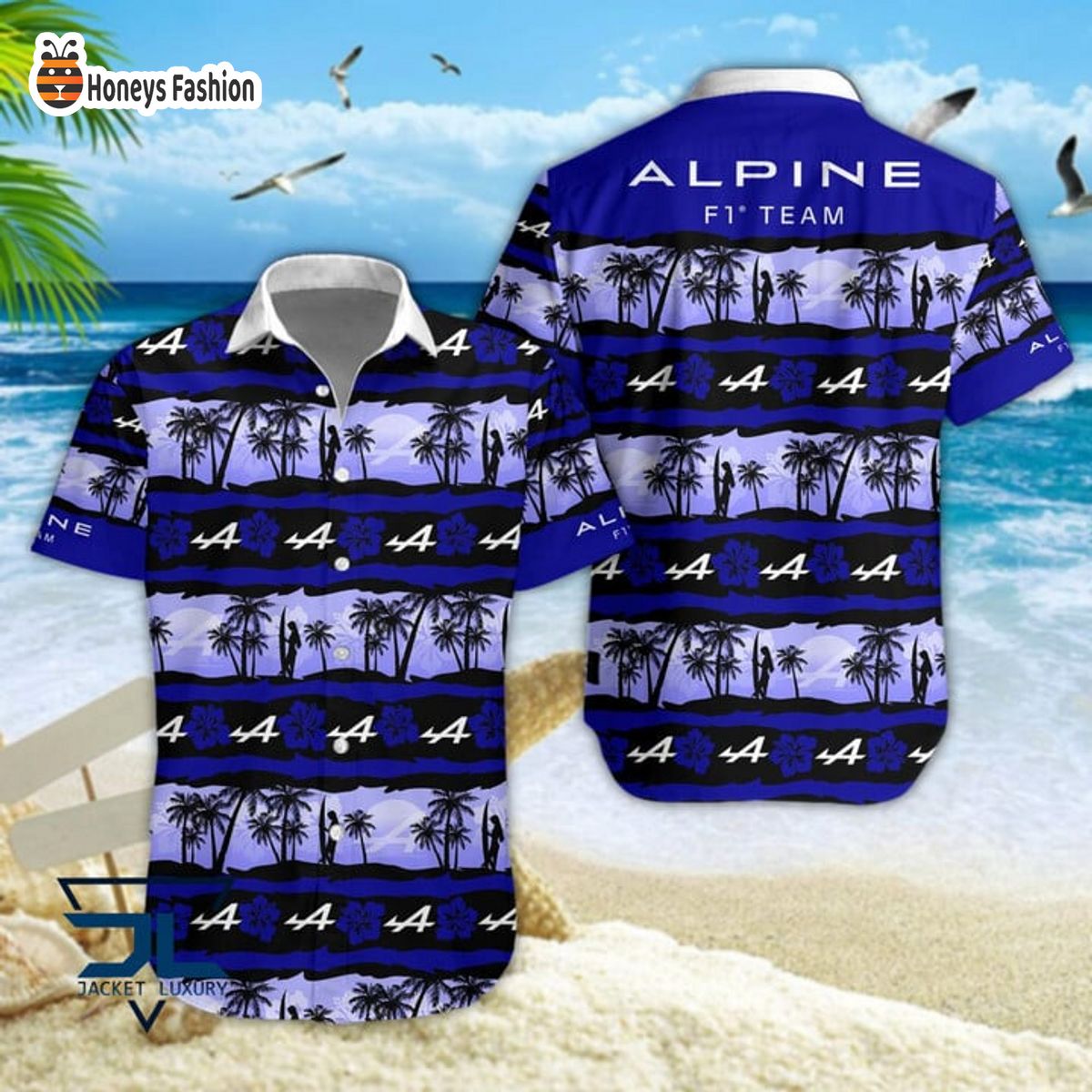 Alpine F1 Team Tropical Hawaiian Shirt