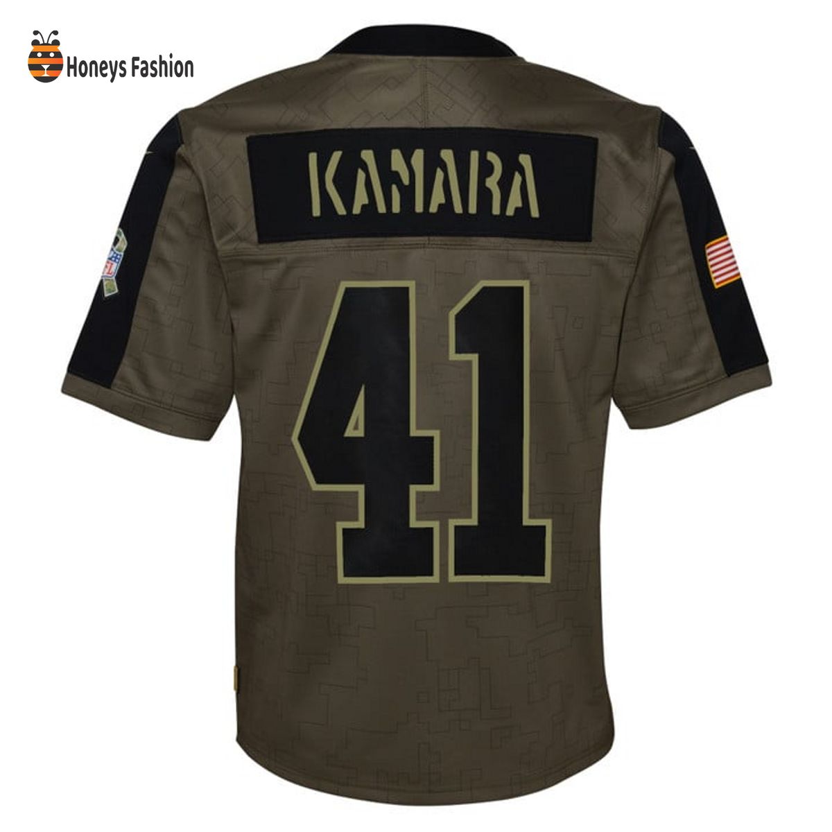 Alvin Kamara New Orleans Saints Nike Youth 2021 Salute To Service Olive Game Jersey
