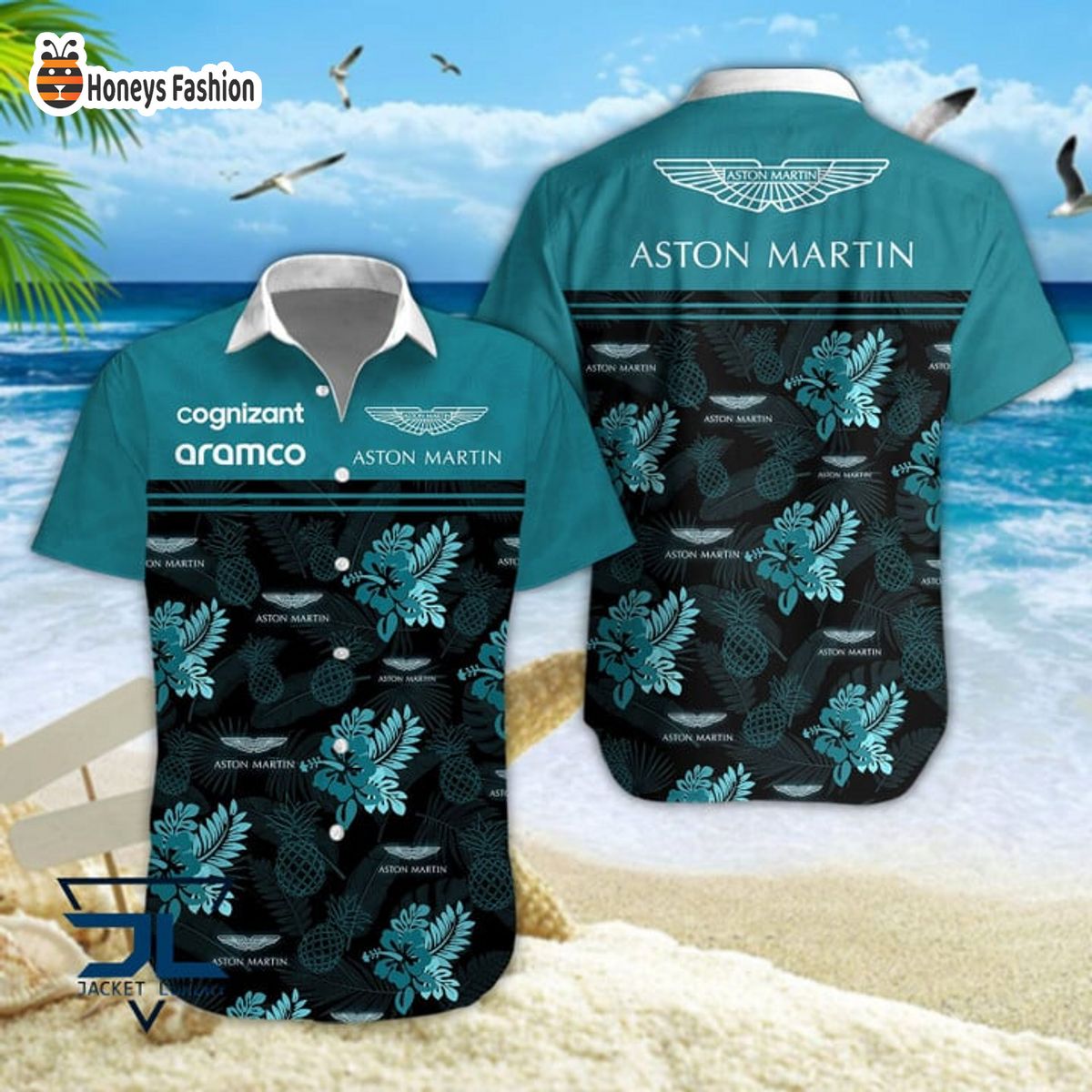 Aston Martin Cognizant F1 Team Hibiscus Hawaiian Shirt