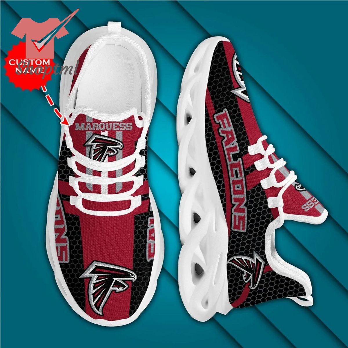 Atlanta Falcons NFL Custom name Max Soul Shoes