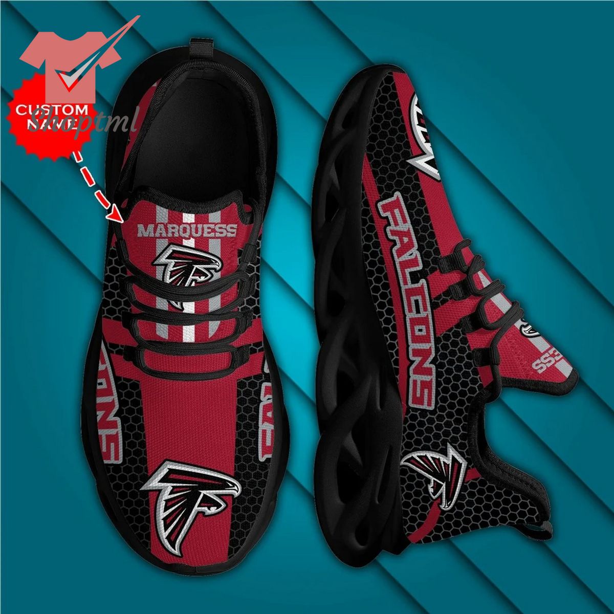 Atlanta Falcons NFL Custom name Max Soul Shoes