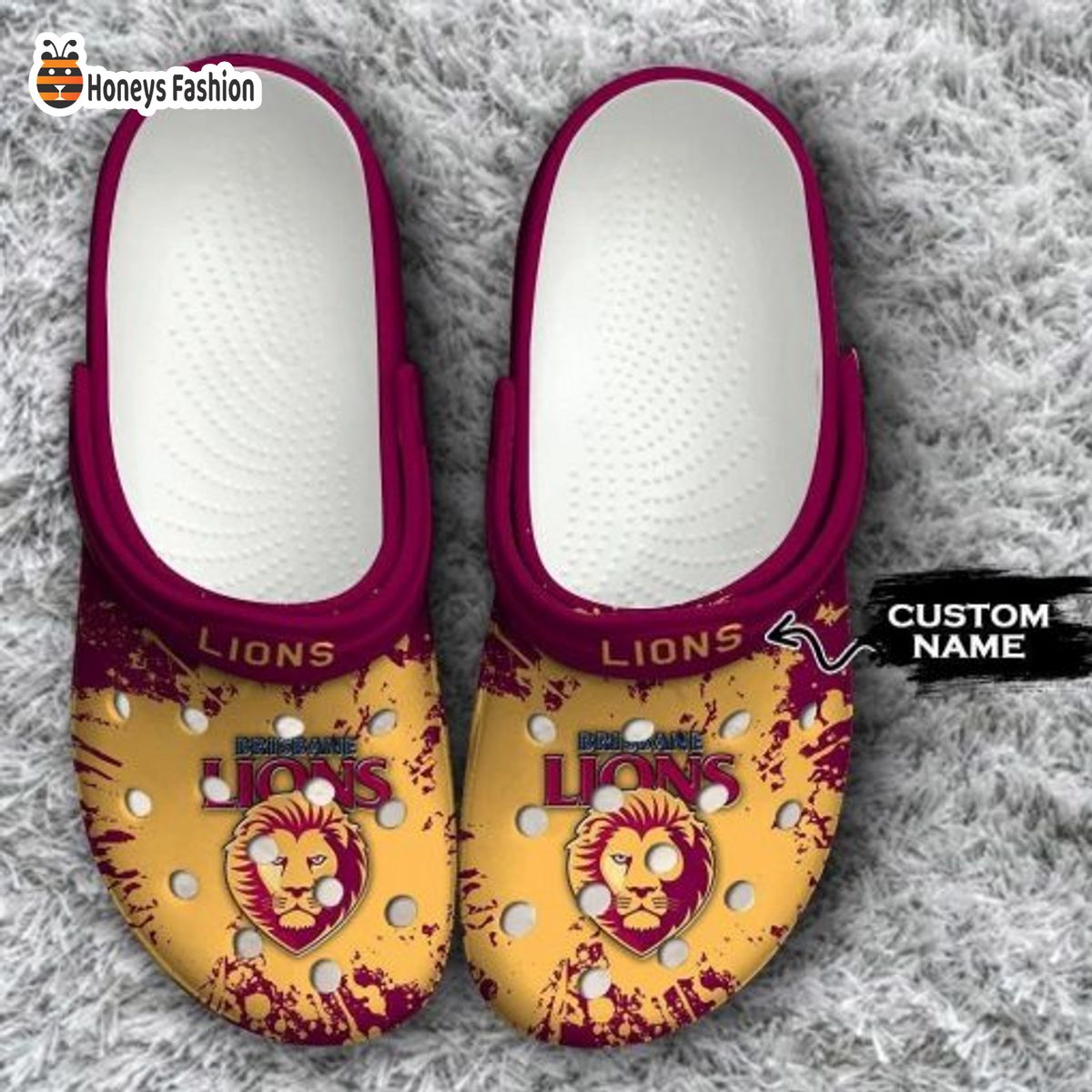 Brisbane Lions AFL Custom Name Crocs Crocband