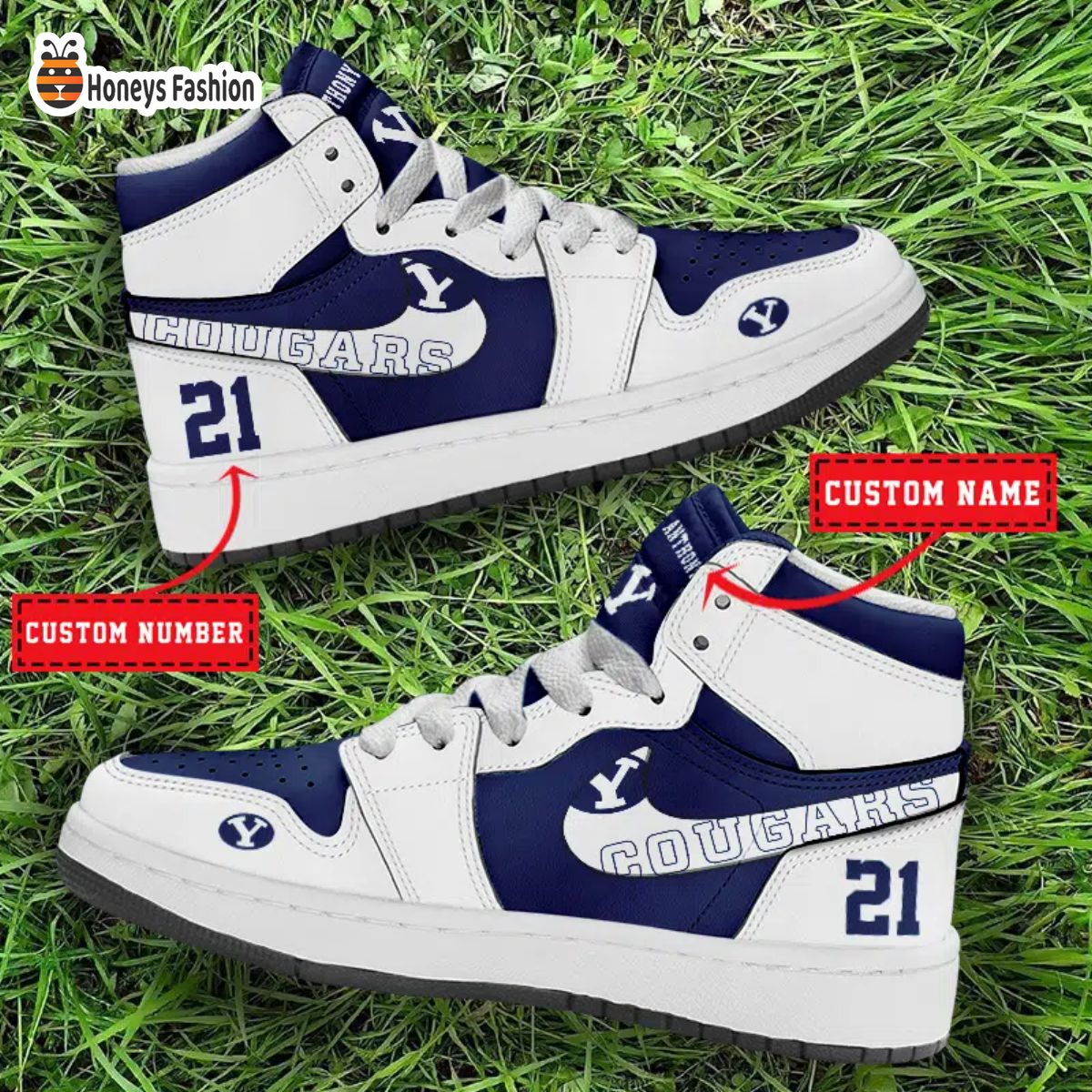 BYU Cougars NCAA Personalized High Air Jordan Shoes