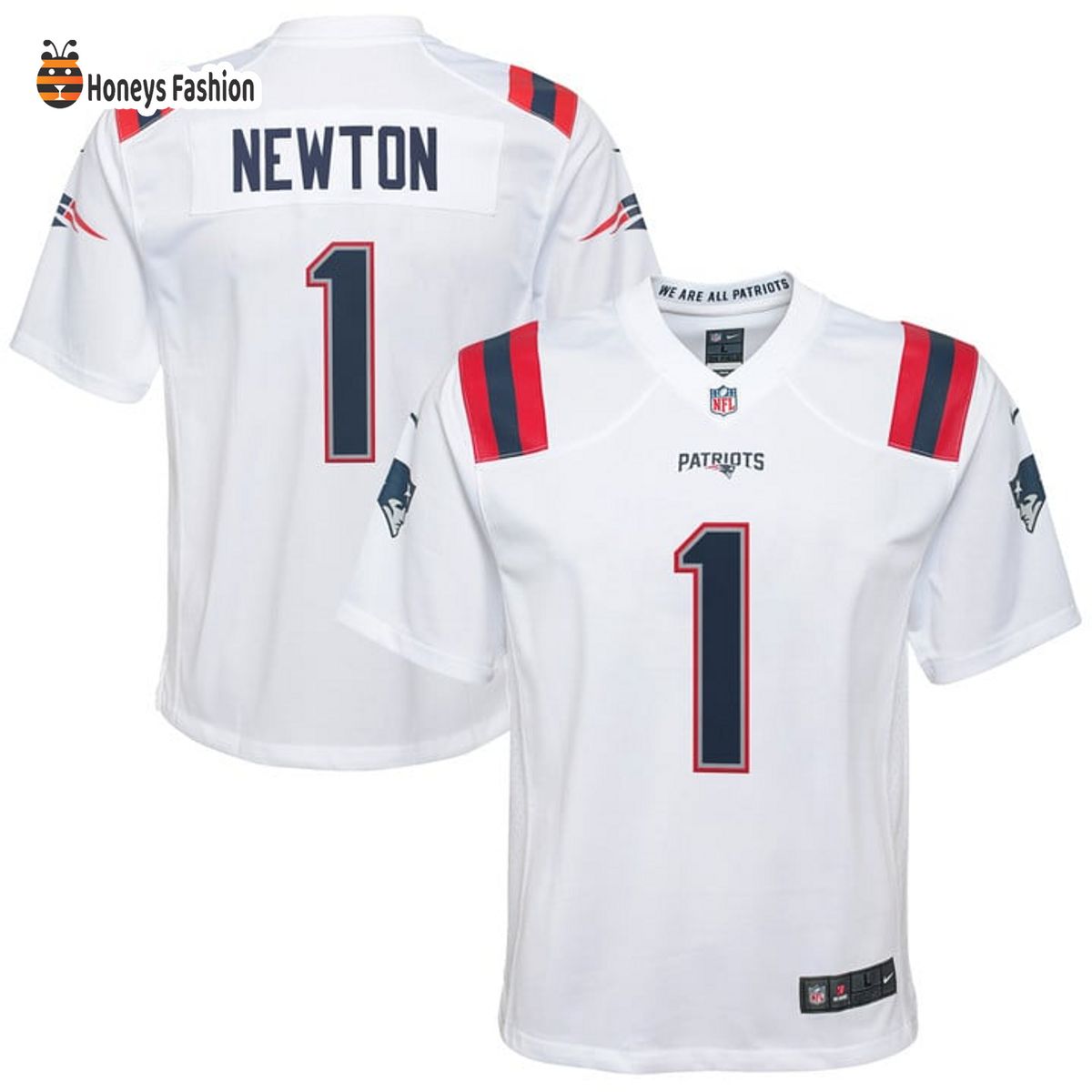 Cam Newton New England Patriots Nike Youth White Game Jersey