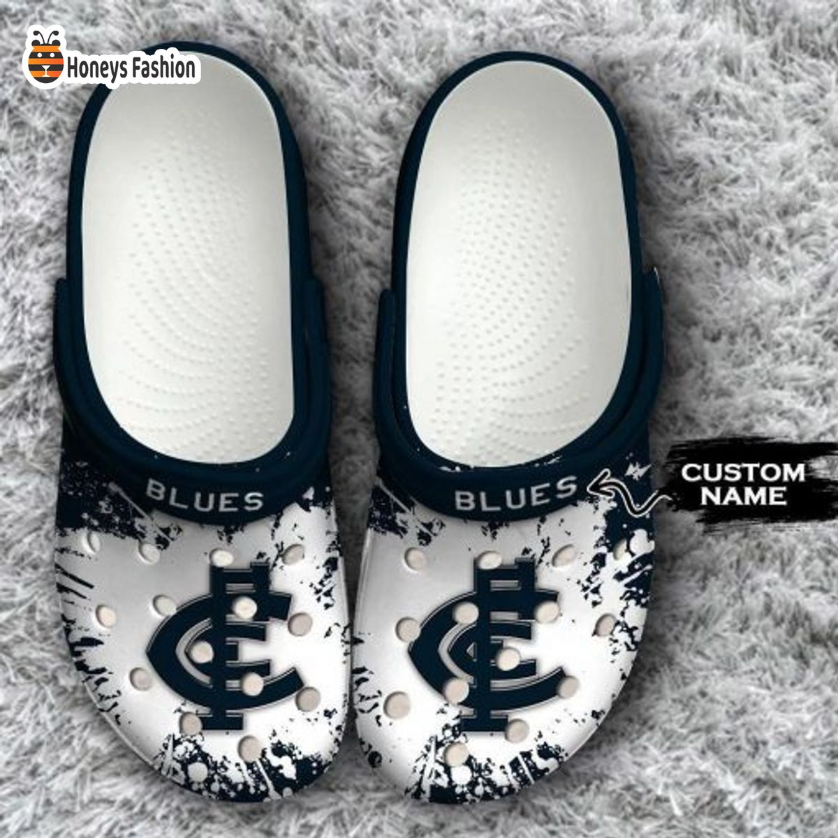 Carlton Blues AFL Custom Name Crocs Crocband