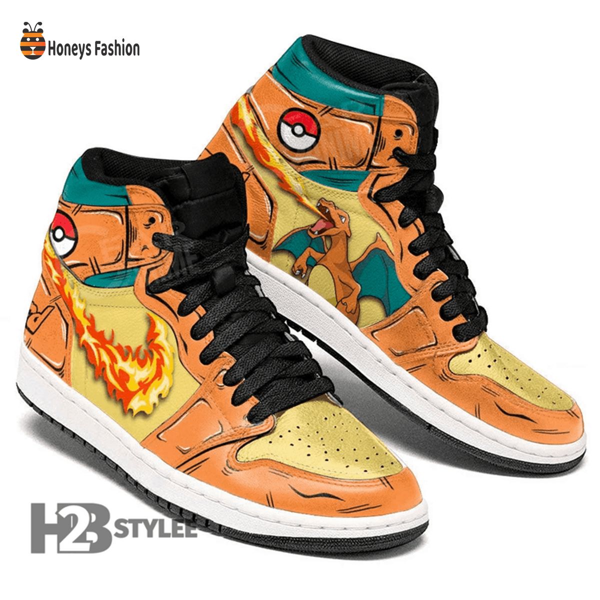 Charizard Lizardon Blaze Fire Pokemon Air Jordan High Sneaker