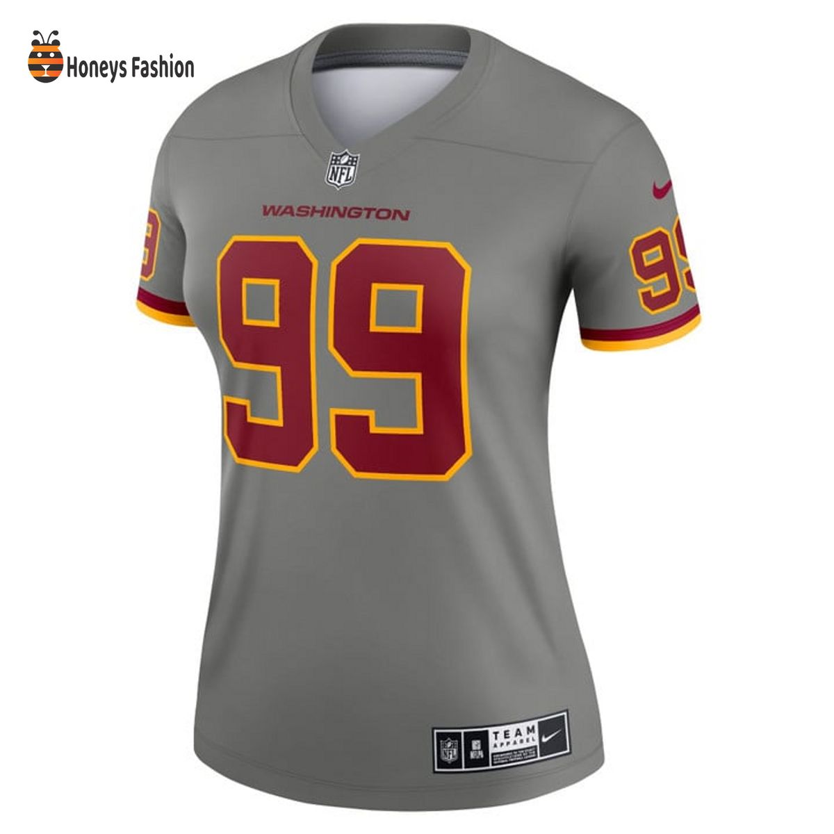 Chase Young Washington Football Team Nike Women’s Inverted Gray Legend Jersey