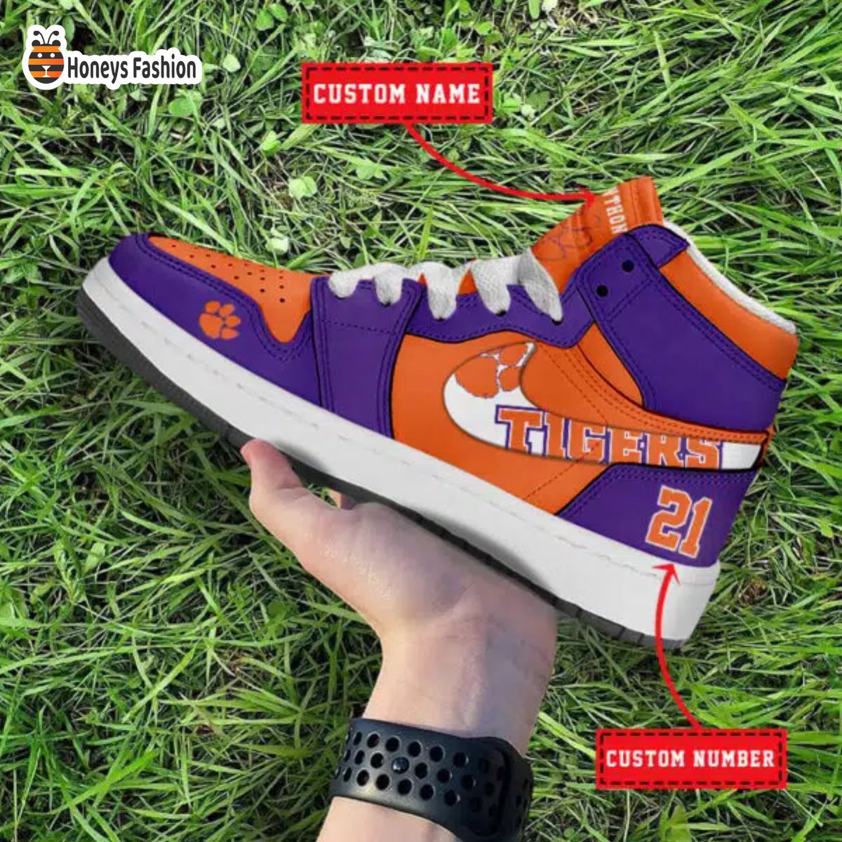 Clemson Tigers NCAA Personalized High Air Jordan Shoes