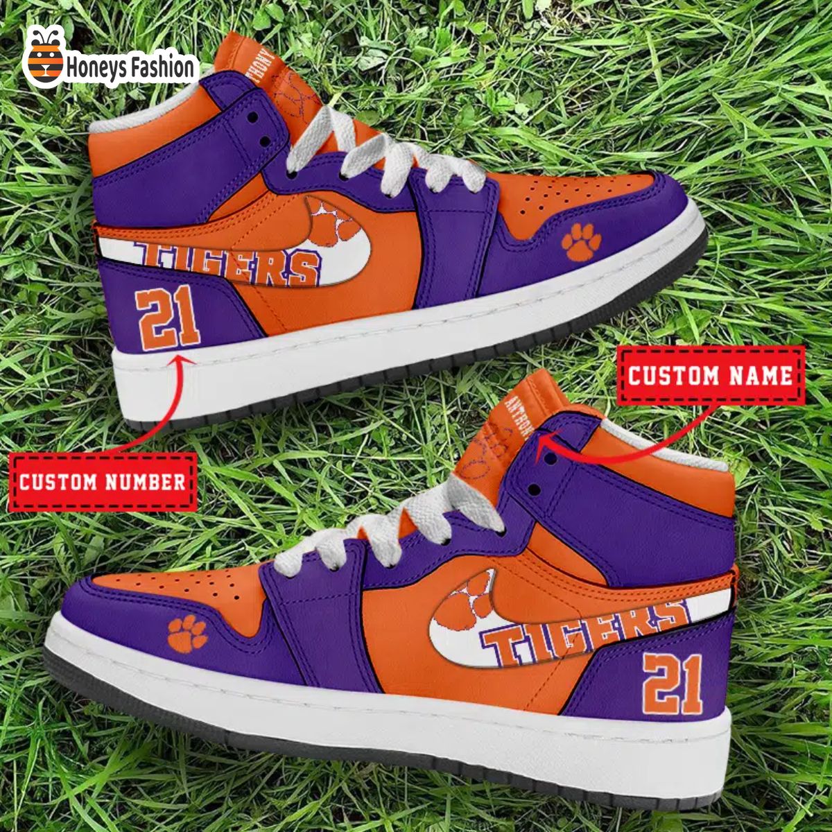 Clemson Tigers NCAA Personalized High Air Jordan Shoes