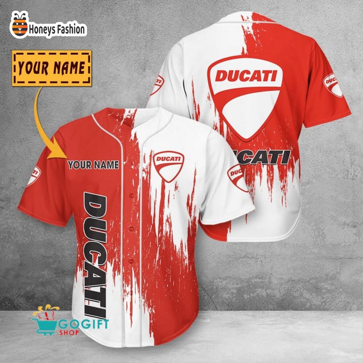 Ducati Custom Name Baseball Jersey