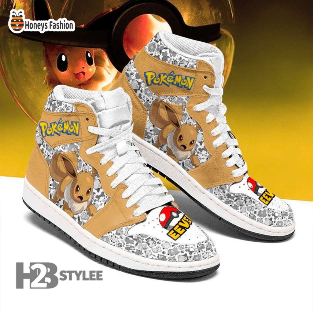 Eevee Fighting Pokemon Air Jordan High Sneaker