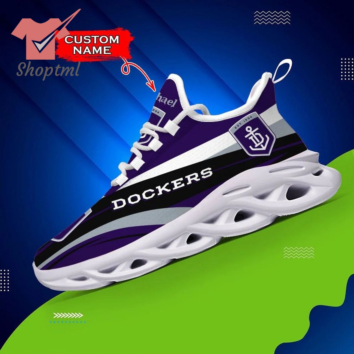 Fremantle Dockers AFL Custom name Max Soul Shoes