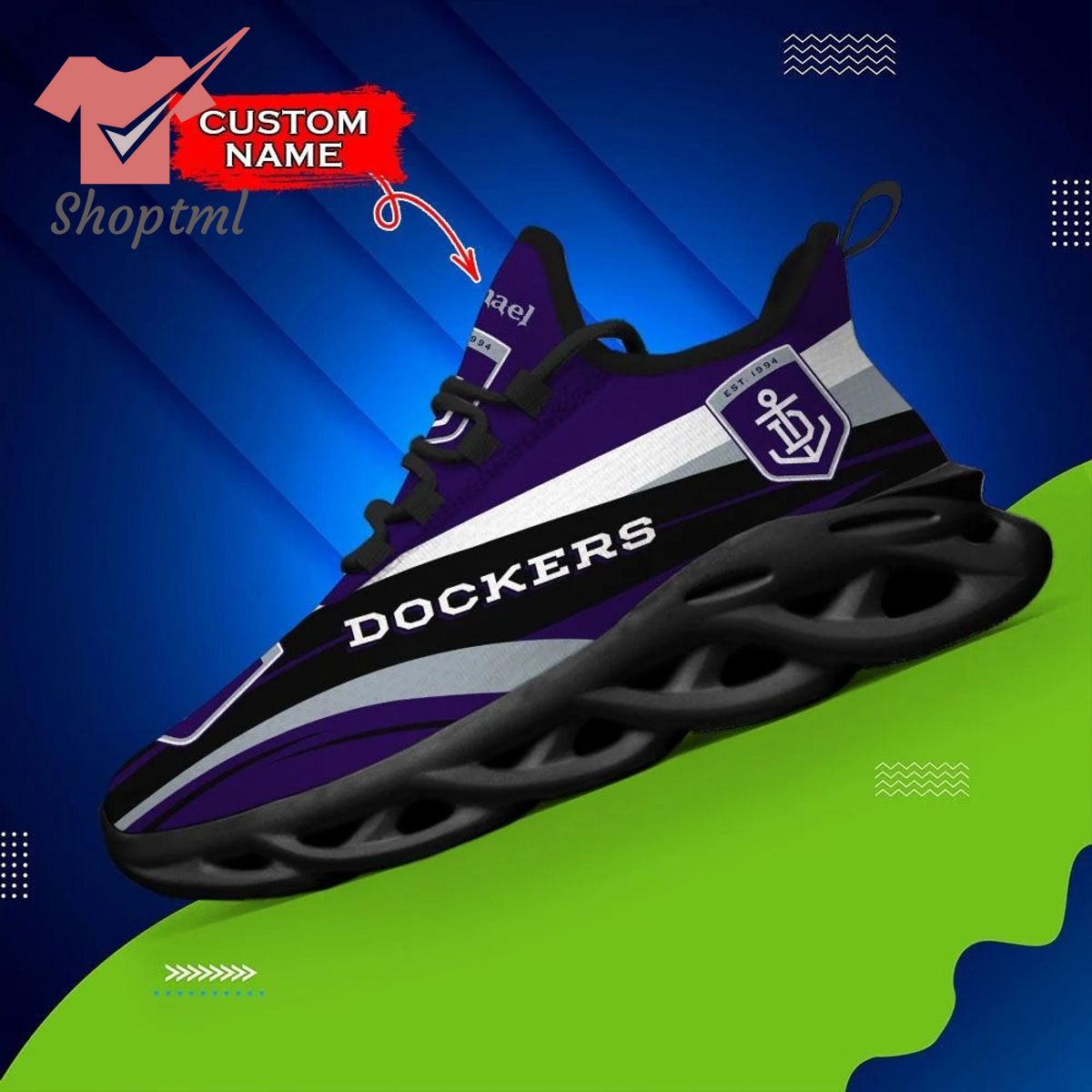 Fremantle Dockers AFL Custom name Max Soul Shoes