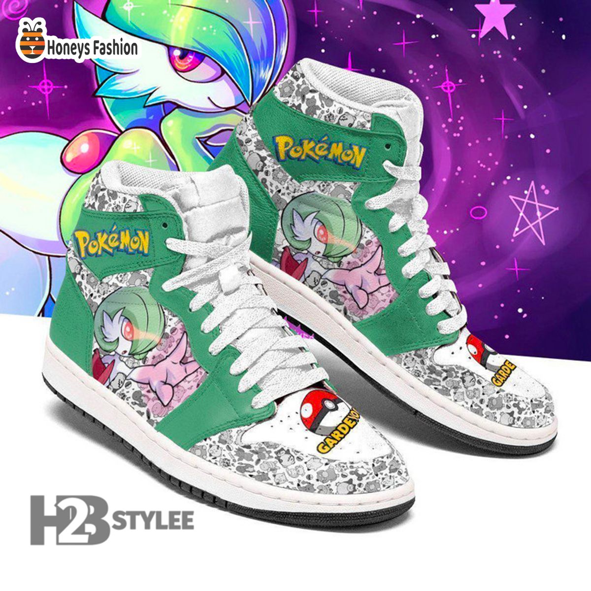 Gardevoir Psychic Fairy Pokemon Air Jordan High Sneaker