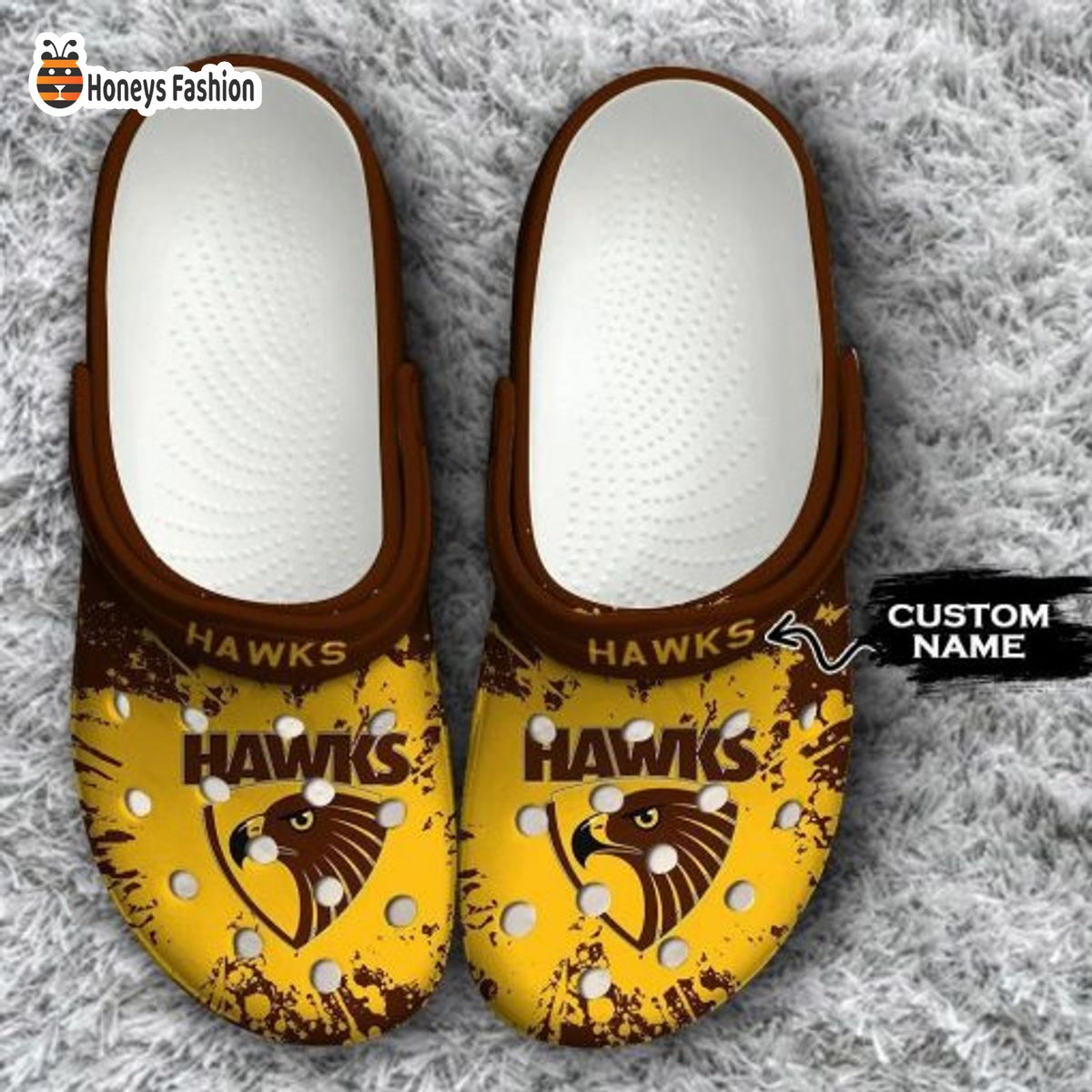 Hawthorn Hawks AFL Custom Name Crocs Crocband