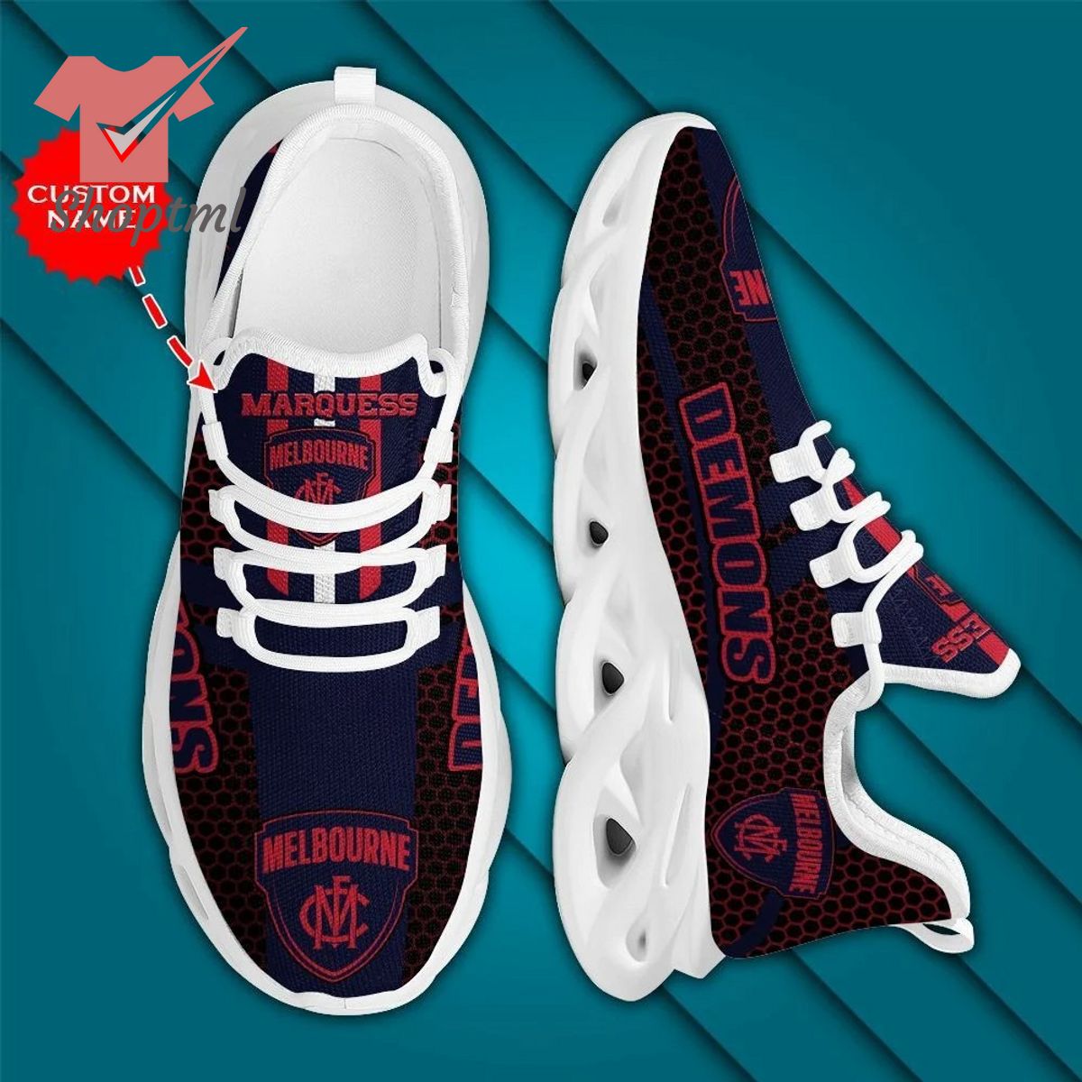 Melbourne Demons AFL Custom name Max Soul Shoes