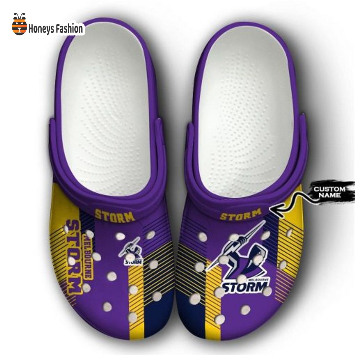 Melbourne Storm NRL Custom Name Crocs Crocband