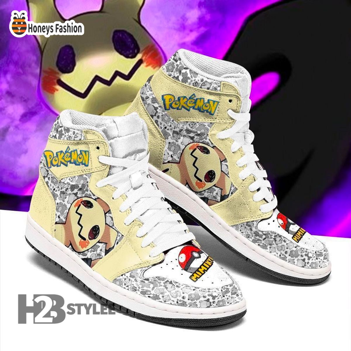 Mimikyu Poke Ball Pokemon Air Jordan High Sneaker