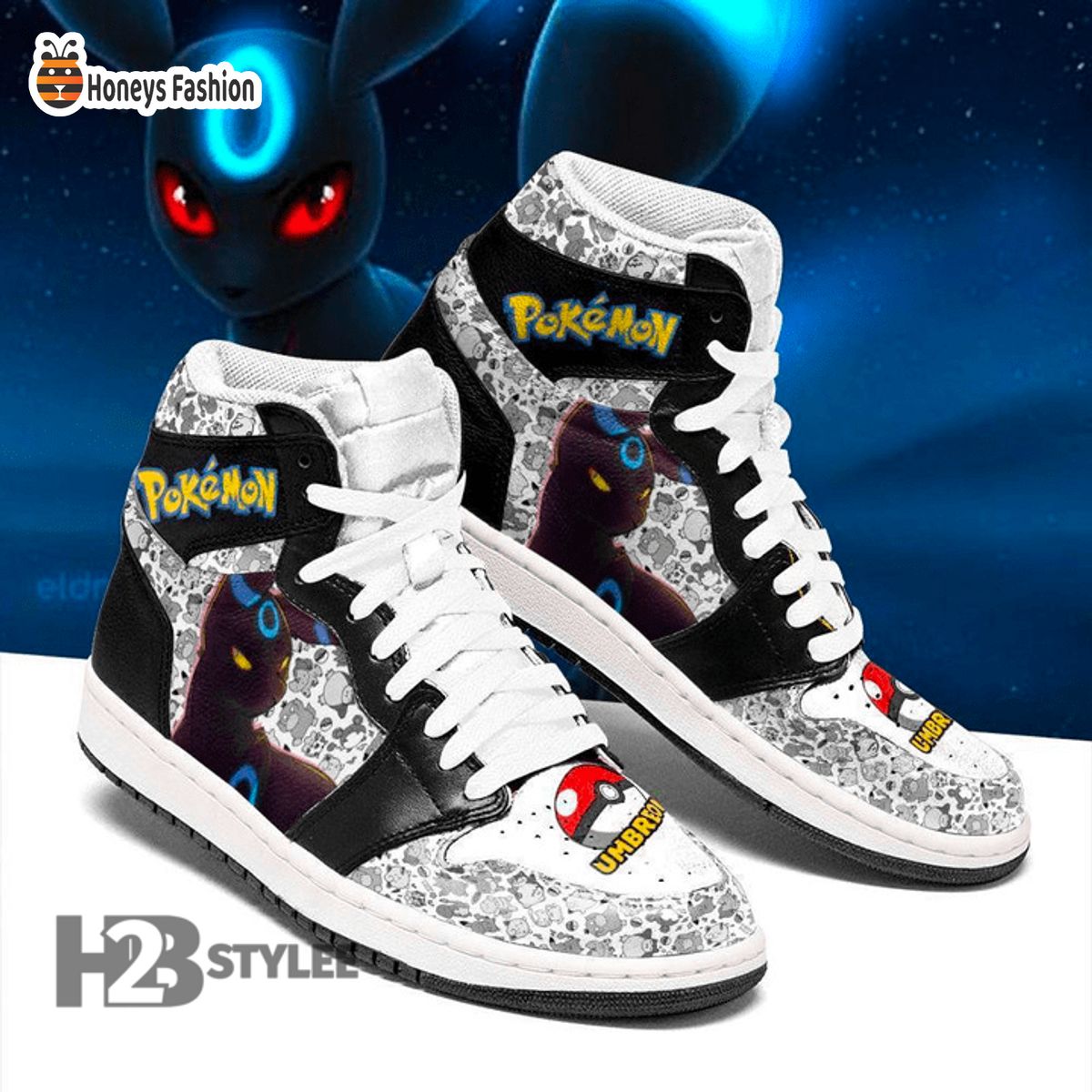 Mysterious Umbreon Pokemon Air Jordan High Sneaker