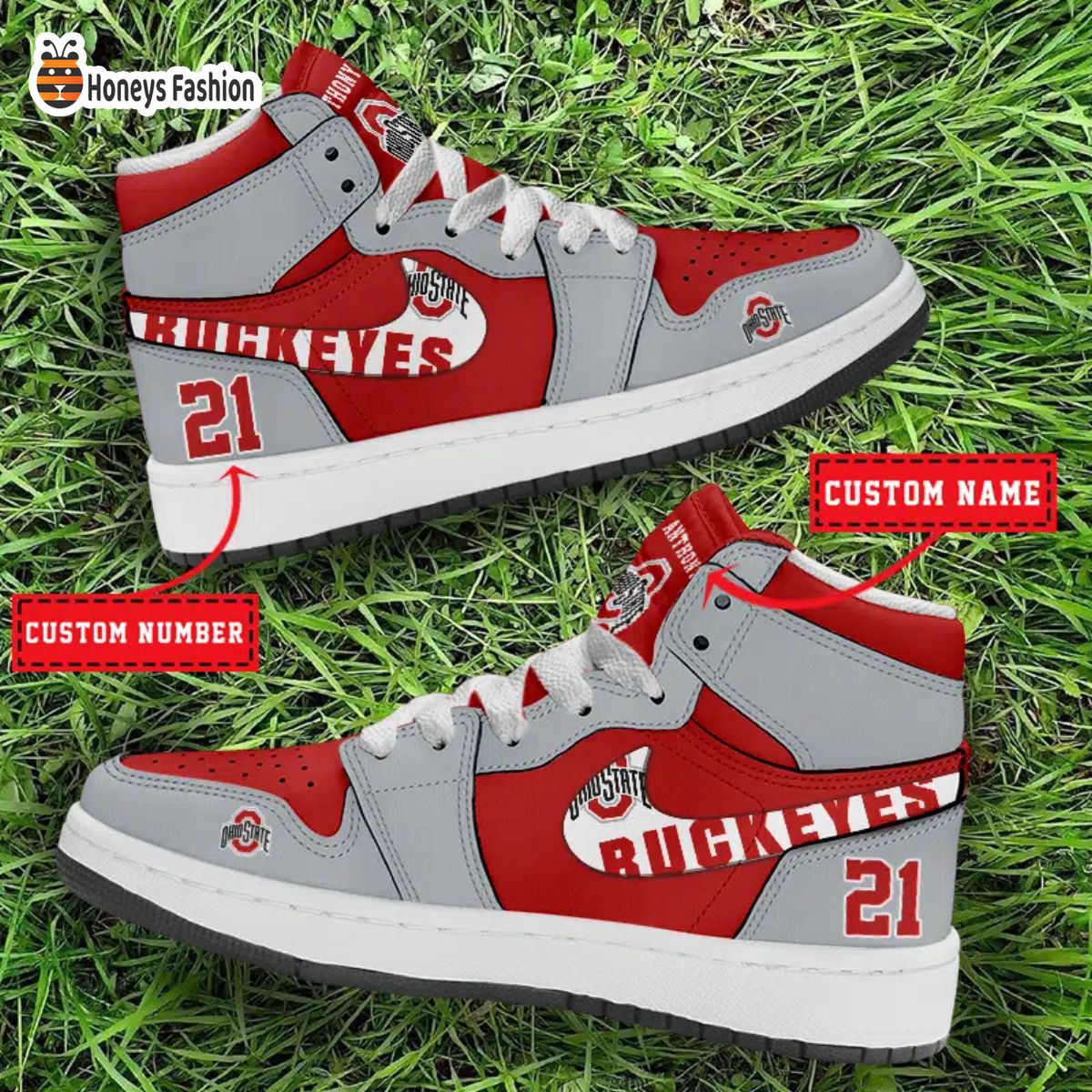 Ohio State Buckeyes NCAA Personalized High Air Jordan Shoes
