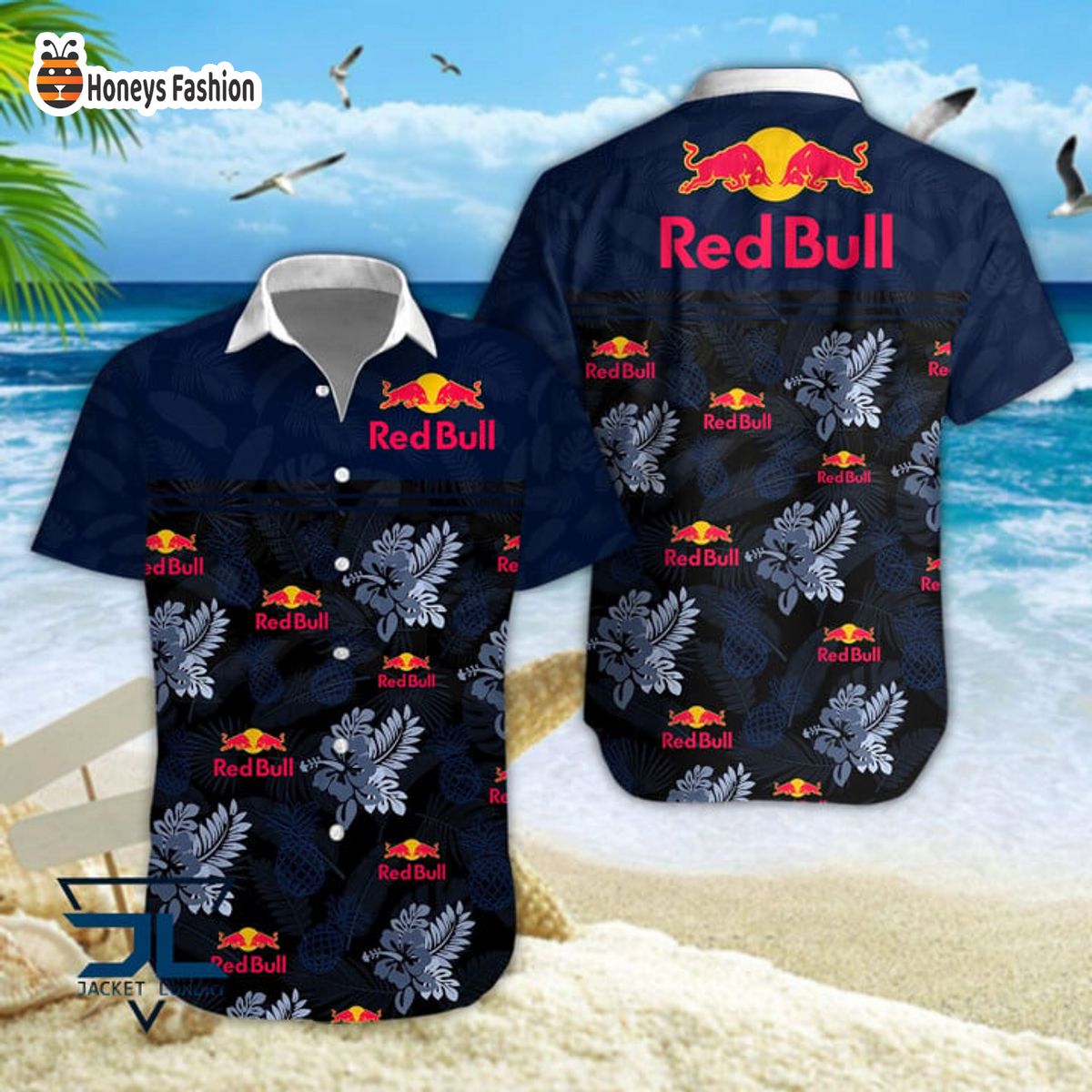 Red Bull Racing Hibiscus Hawaiian Shirt
