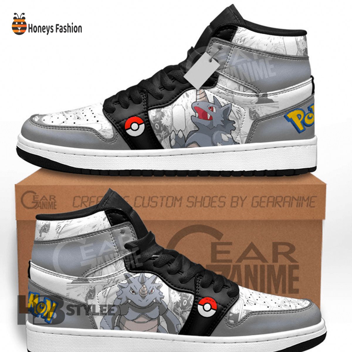 Rhydon Sidon Rock Poke Ball Pokemon Air Jordan High Sneaker