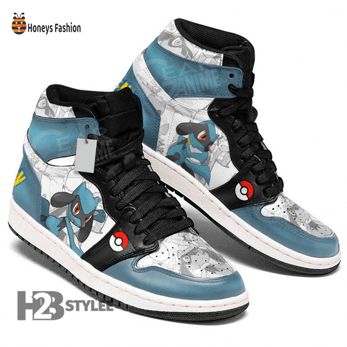 Riolu Fighting Baby Poke Ball Pokemon Air Jordan High Sneaker