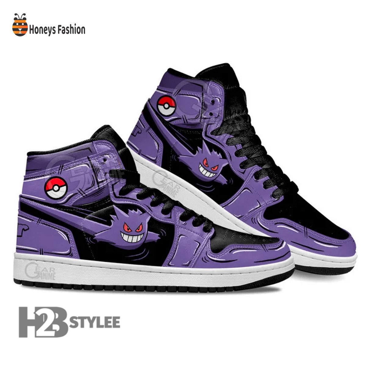 Scary Gengar Poke Ball Pokemon Air Jordan High Sneaker