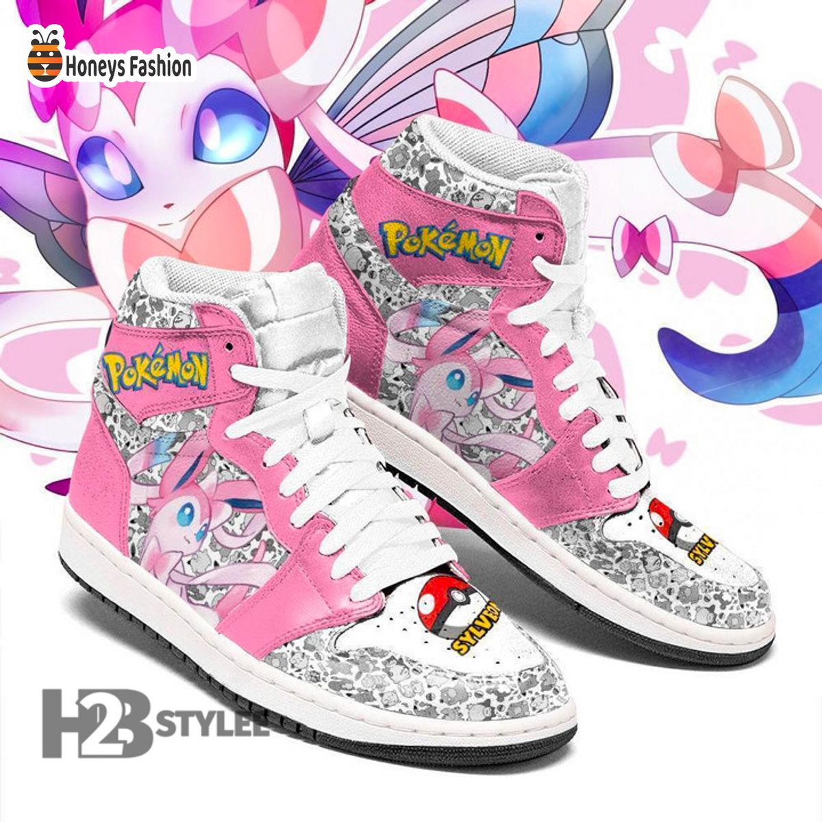 Sylveon Fairy Cute Pokemon Air Jordan High Sneaker