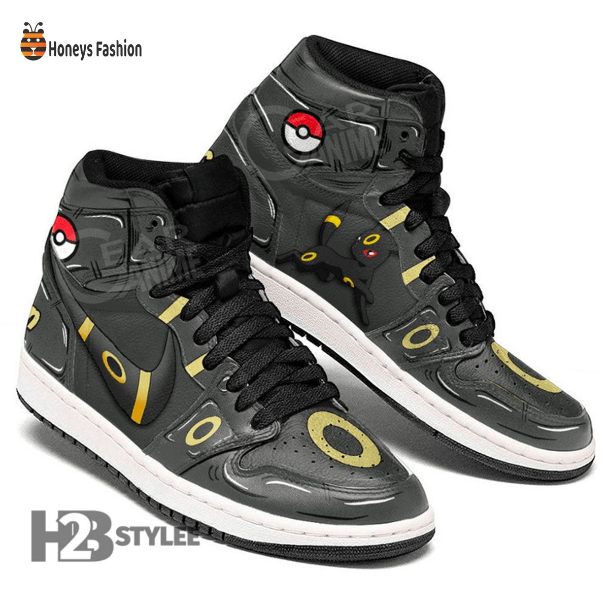 Umbreon Blacky Dark Moonlight Pokemon Air Jordan High Sneaker