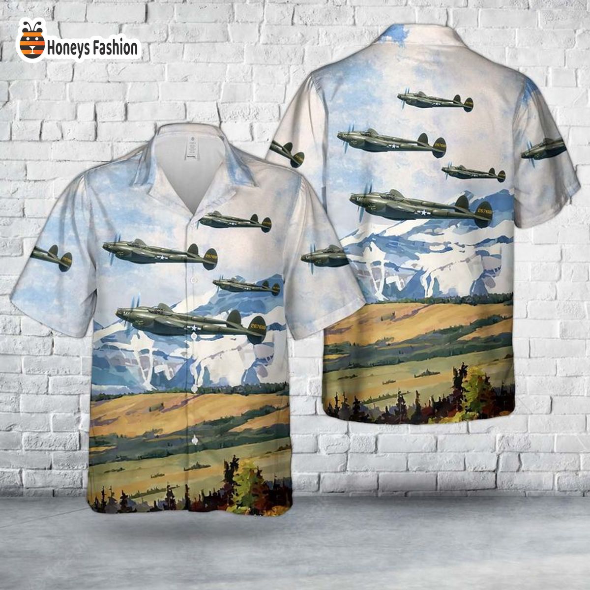 US Air Force Lockheed P-38 Lightning Hollywood Hepcat Hawaiian Shirt