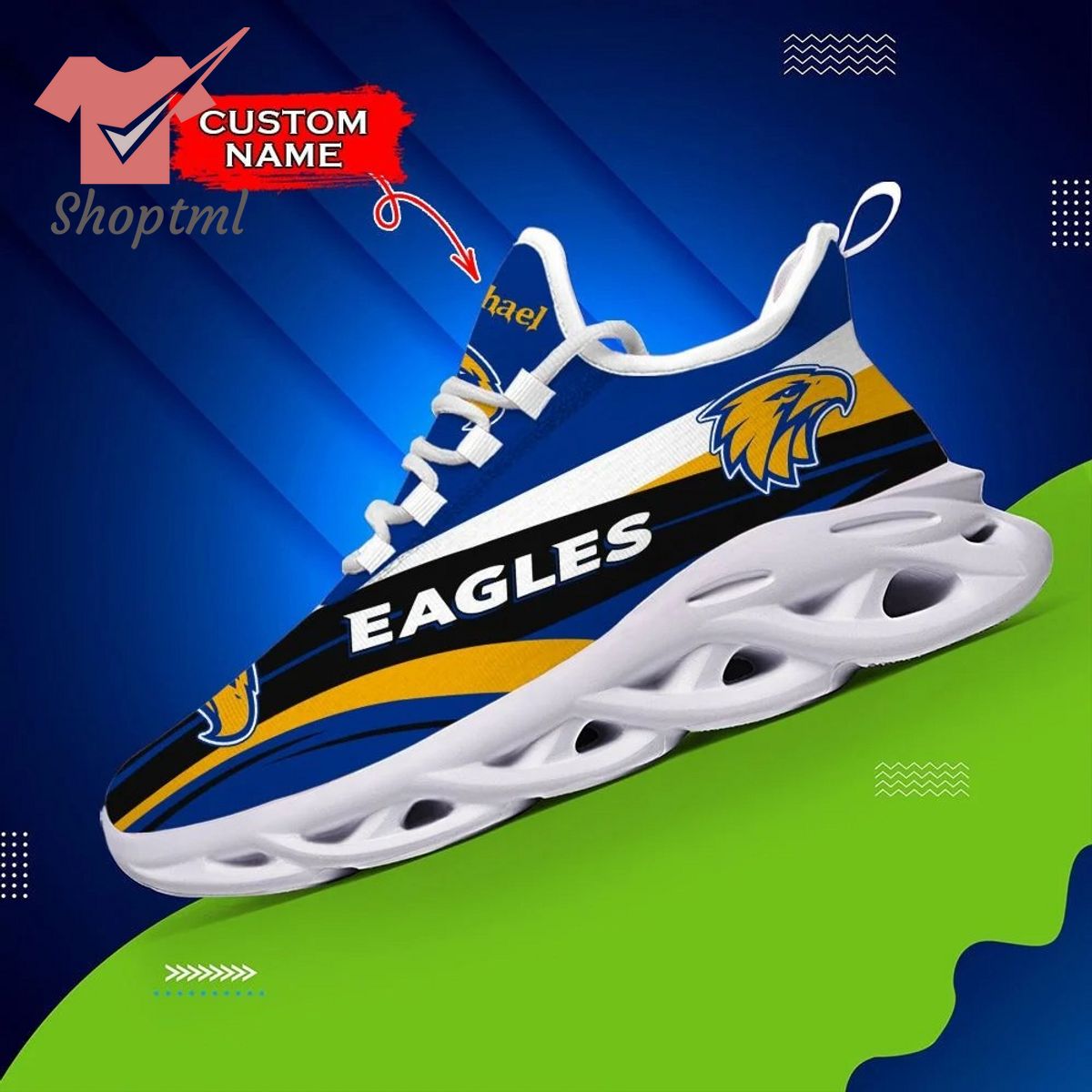 West Coast Eagles AFL Custom name Max Soul Shoes