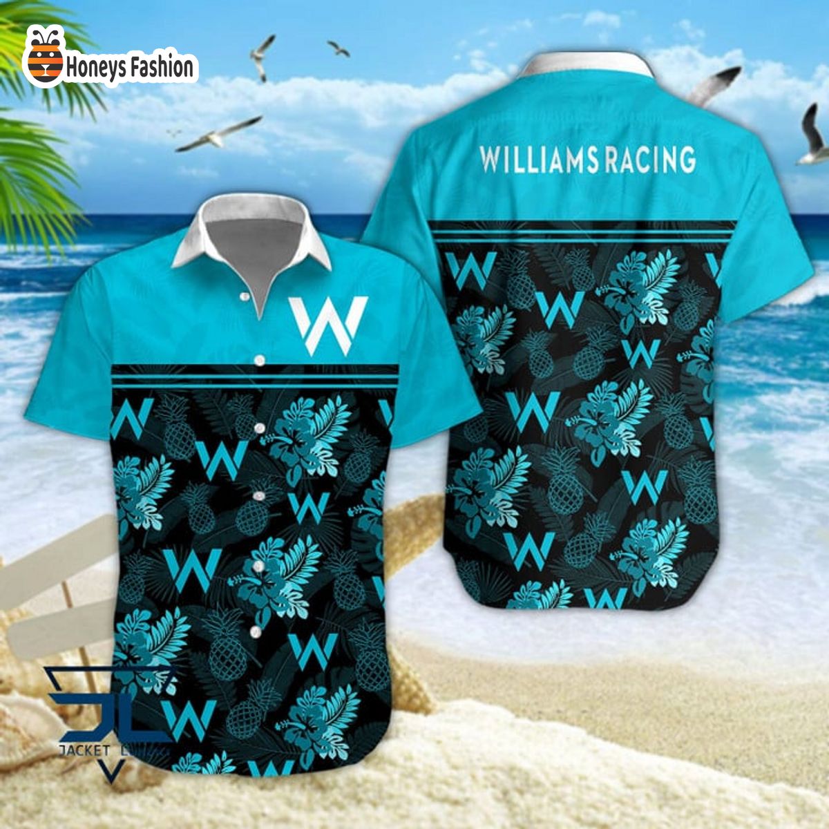 Williams Racing Hibiscus Hawaiian Shirt