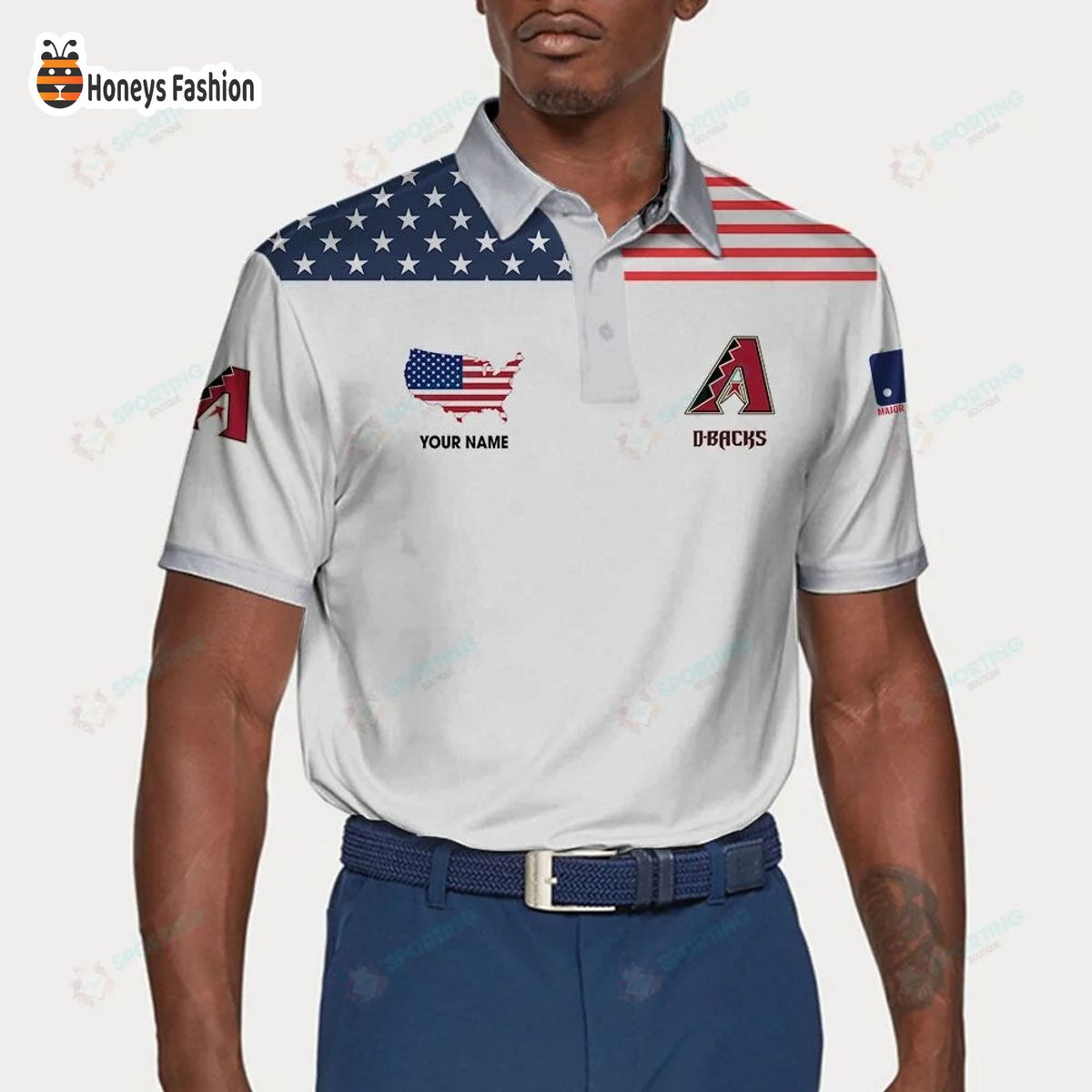 Arizona Diamondbacks MLB Custom Name Polo Shirt