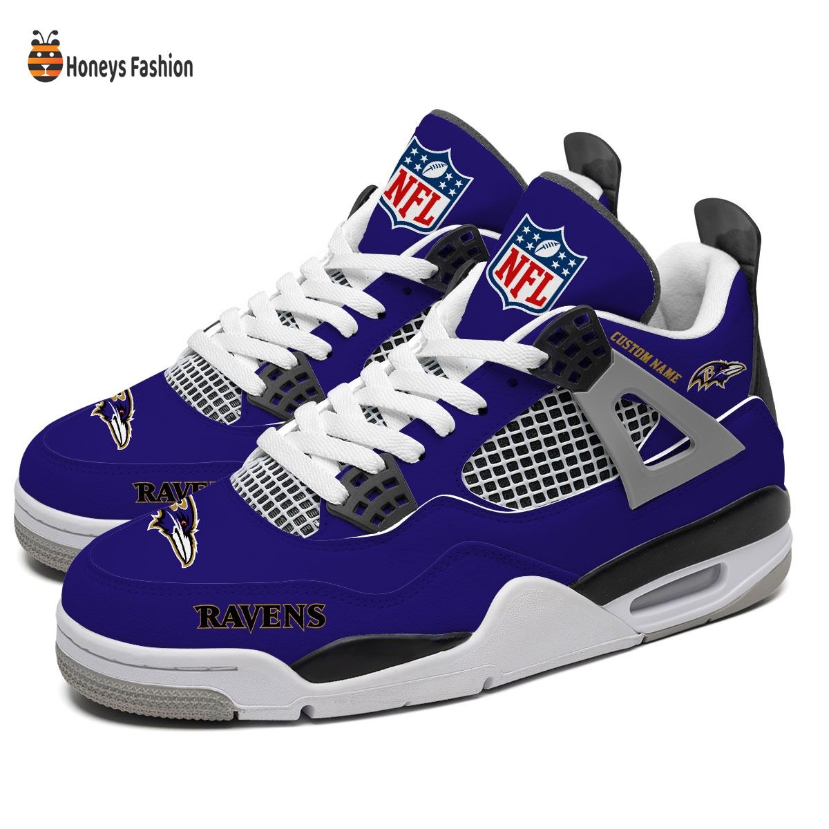 Baltimore Ravens NFL Air Jordan 4 Shoes